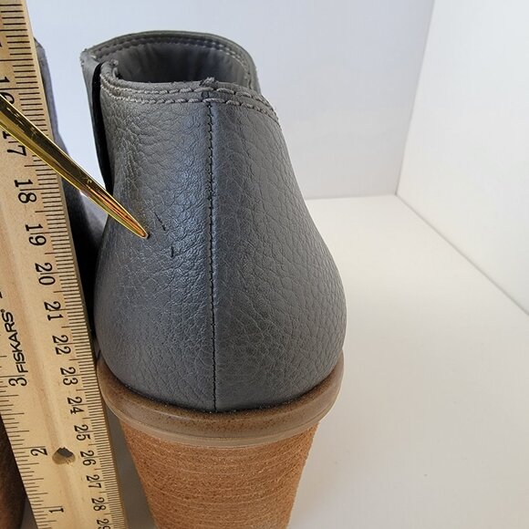 Dr. Scholl's Melody Faux Leather Gray Heeled Ankle Boots, Wedge Block Size 9.5 - Picture 5 of 13